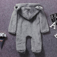 Load image into Gallery viewer, New Winter Trend Warm Newborn Baby Boy Solid Hooded Baby Romper Warm Coat Fleece Jumpsuit Infant Outwear For Boys And Girls