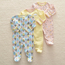 Load image into Gallery viewer, 3Pcs Baby unisex Rompers Long Sleeve Sleep suit Cartoon Jumpsuit Baby Pajamas Stes For Kids Between 0-12Months