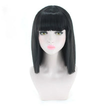 Load image into Gallery viewer, Synthetic Hair Short Wig With Bangs Cosplay Wigs For Women Straight Bob Wig Korean Pink Red Brown Blue Green White Purple Grey