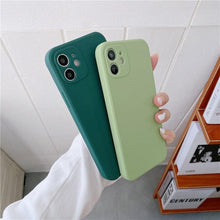 Load image into Gallery viewer, Soft Silicone Candy Color Phone Case For iPhone 13Mini iPhone 14Pro Max Ultra Thin Shockproof Cover Solid Color Shockproof Silicone Case For iPhone