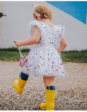 Load image into Gallery viewer, Newborn Infant Baby Girl Romper with Sequin Dot Tulle Dress Outfits for Toddler Girls Dress For Birthday And Party