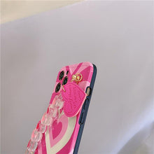 Load image into Gallery viewer, Cute Heart Chain Cute Case Luxury 3D Love Heart Wristband Girl Soft Case For iPhone 14 13 11 12 Pro Max 7 8 Plus Xr X Xs Silicone Phone Cover Cute Case Luxury Hearts Case Camera Cover Protective Soft Slim Girly Case Designed for iPhone