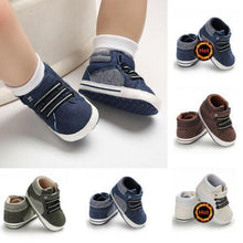 Load image into Gallery viewer, 0-18M Newborn Baby Soft Sole Shoes Boys Kids Lace-Up Ankle Boots Sneakers Perfect Baby Gift