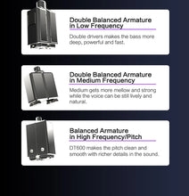 Load image into Gallery viewer, AUDIOSENSE DT600 HiFi Stereo 6BA IEMs with Detachable MMCX Cable 3D Printing Resin Shell Away from Bustle Immersed in Music