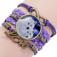 Load image into Gallery viewer, Classic Retro Wolf Head Elegant Bracelet Leather Bangle Luxury Bracelet Jewelry Boho Glass Moon Men Wrap Bangles For Men Women