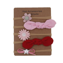 Load image into Gallery viewer, Handmade Set Baby Headband Solid Knot Flower Hair Bow Kids Nylon Elastic Soft Hair Bands Handmade For Girls Hair Accessories