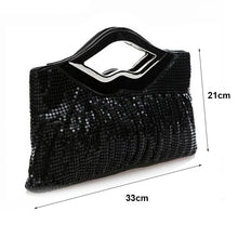 Load image into Gallery viewer, Women's Evening Clutch Purse and Handbag Luxury Designer Black Gold Silver Evening Bag Sequin Shoulder Bag Female Wedding Clutch