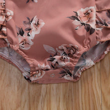 Load image into Gallery viewer, Modern 0-24M Newborn Baby Girls Flowers Print Ruffles Short Sleeve Jumpsuits Headband For Girls