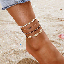 Load image into Gallery viewer, Luxury Leg Brecelet Gold Color Tassel Beads Anklet Bracelet for Leg for Women Set