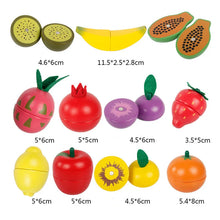 Load image into Gallery viewer, Simulation Kitchen Pretend Toy Wooden Classic Game Montessori Educational Toy For Children Kids Gift Cutting Fruit Vegetable Set