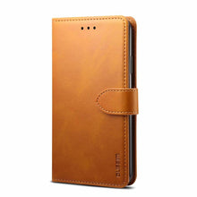 Load image into Gallery viewer, Luxury Red Leather Magnetic Flip Case For Iphone 14 12 13 11 11 Pro Max Xr Xs Max X Wallet Cover For iphone Leather Wallet Case Card Slots Kickstand Magnetic Buckle Flip Phone Cover