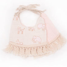 Load image into Gallery viewer, Double-deck Infant Baby Girl Boy Bib Kid Toddler Dinner Feeding Tassel Cotton Linen Burp Cloths