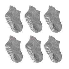 Load image into Gallery viewer, 6 Pairs Cotton Baby 's Non-slip Boat Low Cut Floor Socks With Rubber Grips For Boys & Girls Sock