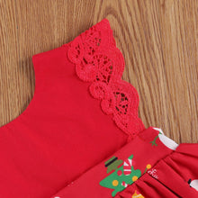 Load image into Gallery viewer, Baby Girls Bodysuits Dress Lace Ruffles Short Sleeve Cartoon Print Jumpsuits Headband