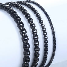 Load image into Gallery viewer, Men's Women's Black Stainless Steel Bracelet Box Chain Bracelets 2020 Dropshipping Wholesale Jewelry Hip Hop KBB12