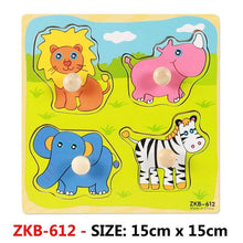 Load image into Gallery viewer, New Hand Grab Board Wooden Puzzle Toys for Children Cartoon Animal Fruit Kids Baby Early Educational Learning Toy