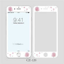 Load image into Gallery viewer, 3D Curved Edge Tempered Glass for iPhone 6 6s 7 8 Plus Fashion Flowers Pattern Screen Protector Protective Film Tempered Glass Screen Protector Designed for iPhone