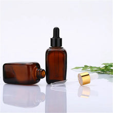 Load image into Gallery viewer, 6pcs 10ml20ml30ml50ml100ml Square Glass Dropper Bottle With Eye Pipette Empty Amber Aromatherapy Essential Oils Bottle Container