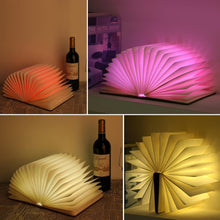 Load image into Gallery viewer, STEVVEX Led Book Lamp Light USB Rechargeable Foldable Wooden Night Light Valentine Birthday Christmas Gift for Family Friend Rechargeable Unique Gift