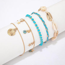 Load image into Gallery viewer, Luxury Leg Brecelet Gold Color Tassel Beads Anklet Bracelet for Leg for Women Set