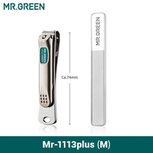 Load image into Gallery viewer, MR.GREEN Stainless Steel Nail Clippers with Nail File