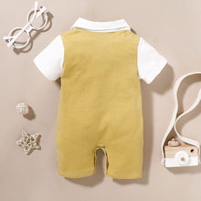 Load image into Gallery viewer, Luxury Modern baby Suit New boy's Jumpsuit Baby Short-sleeved Gentleman Suit Tie Robe summer Suit For Birthday and Party
