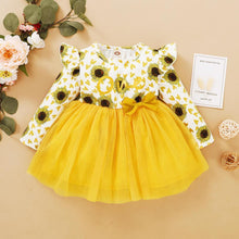 Load image into Gallery viewer, Baby Girl Flower Dress Pretty Bow Outfits Long Sleeve Toddler Girl Unique Design Perfect Gift