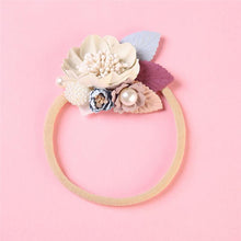 Load image into Gallery viewer, Modern Fashion Floral Headband Newborn Baby Elastic Hairbands Pearl Fresh Style Bow Knot For Girls