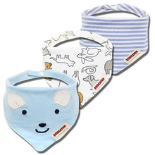 Load image into Gallery viewer, 3PCS Comfortable Waterproof Organic Cotton Baby Burp Cloth Bandanna Scarf Bibs For Newborn Baby Boy And Girl