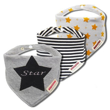 Load image into Gallery viewer, 3PCS Comfortable Waterproof Organic Cotton Baby Burp Cloth Bandanna Scarf Bibs For Newborn Baby Boy And Girl