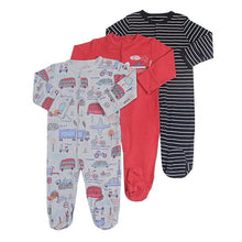 Load image into Gallery viewer, 3Pcs Baby unisex Rompers Long Sleeve Sleep suit Cartoon Jumpsuit Baby Pajamas Stes For Kids Between 0-12Months