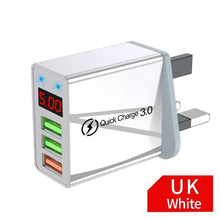 Load image into Gallery viewer, Modern Black White Quick Charge 3.0 USB Charger 5V 3A Digital Display Fast Charging Wall Phone Charger