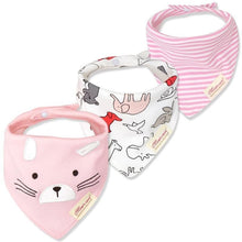 Load image into Gallery viewer, Moder 3PCS Baby Bibs Bandanna Lot Cotton Multi-style Triangle Cartoon For Infant Boys And Girls