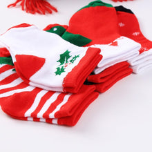 Load image into Gallery viewer, 5Pairs Baby Christmas Socks for Lovely Boy/Girls, Cotton Red Gift Socks In elegant New Year Christmas Style For Baby Kids Set