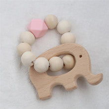 Load image into Gallery viewer, Modern Baby Silicone Wooden Nursing Bracelets Wood Teether Silicone Beads Teething Wood Rattles Toys for Baby