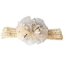 Load image into Gallery viewer, ILuxury Handmade Infant Child Hair Band Three-dimensional Alloy Rhinestone Crown Headdress Elastic Headband Turban For Baby Girls
