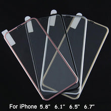 Load image into Gallery viewer, 10D Curved Edge Aluminum Alloy Tempered Glass for iPhone X XS MAX 11 12 Pro Max mini 6 6S 7 8 Plus Full Cover Screen Protector Titanium Alloy Metal Edge Full Coverage Front Tempered Glass Screen Protector for iPhone