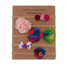 Load image into Gallery viewer, Handmade Set Baby Headband Solid Knot Flower Hair Bow Kids Nylon Elastic Soft Hair Bands Handmade For Girls Hair Accessories