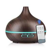 Load image into Gallery viewer, 550ml Aroma Air Humidifier Essential Oil Diffuser Aromatherapy Electric Ultrasonic cool Mist Maker for Office Home Bedroom Living Room Study Yoga Spa - Wood Grain, 7 Colors LED Light