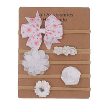 Load image into Gallery viewer, Handmade Set Baby Headband Solid Knot Flower Hair Bow Kids Nylon Elastic Soft Hair Bands Handmade For Girls Hair Accessories