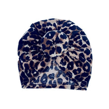 Load image into Gallery viewer, Luxury Modern Newborn Infant Baby Girl Boy and Mom Turban Hat Bows Flower Head Wrap Leopard Hat Cotton Cap For Parent-child