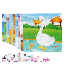 Load image into Gallery viewer, 38 Style Cartoon Wooden Puzzle Children Animal/ Vehicle Toy For 2-6 Year Baby Early Educational Toys for Kids