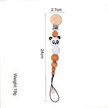 Load image into Gallery viewer, Modern Handmade Pacifier Chain Baby Teething Chains Crochet Rabbit Panda Beads Wooden Clips Wood Tiny Rod For Kids