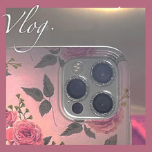 Load image into Gallery viewer, Camera Lense Protection Glass Large Glitter Stone Camera Protector For iPhone 13 Mini 14 Pro Max luxury Glitter Diamand Camera Lens Protectors Camera Metal Ring Glass For iPhone 11 Protective Cap