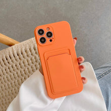 Load image into Gallery viewer, Soft Silicone Card Phone Case for IPhone 13 12 Pro Max Shockproof Protector Cover for IPhone 14 Plus Cases Heavy Duty Solid Slim Lightweight Anti-Shock Cover for iPhone