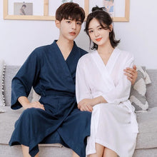 Load image into Gallery viewer, Waffle Lovers Robe Kimono Bath Gown Nightgown Women's Sexy Nightgown Soft Home Dressing Gown Intimate Lingerie Loose Homewear