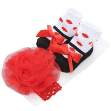 Load image into Gallery viewer, Princess Colorful Lace Baby Socks Bow Cute Baby Bowknot Warm Socks And Hair Band Set Stylish Design For Baby Girls