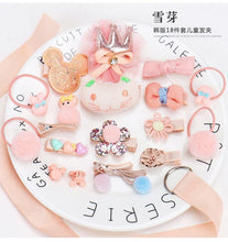 Load image into Gallery viewer, Luxury ModernBaby Girl Headband Set 18Pcs for Children's Turban Darling Bows Kids Headwear Elastic Hair Bands Clips Hairpins Sets
