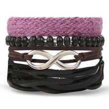 Load image into Gallery viewer, Vintage Black Bead Bracelets For Men Fashion Hollow Triangle Leather Bracelet & Bangles Multilayer Wide Wrap Jewelry For Men and Women