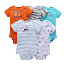 Load image into Gallery viewer, 5PCS/SET Baby Bodysuit Newborn Clothes Short Sleeve Cotton Unisex Body Clothing Pajams for Kids